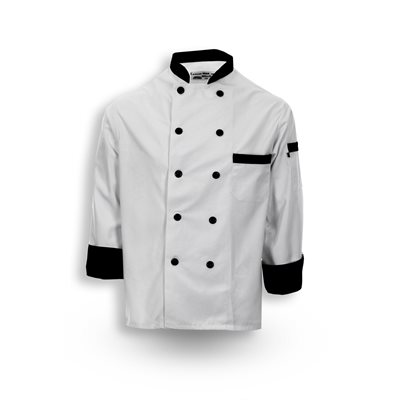 C325 Black Trim Chef Coat