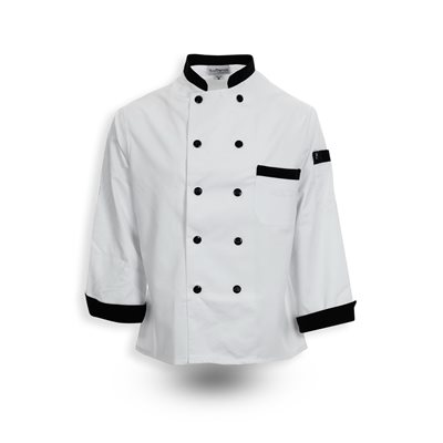 C825 Black Trim Chef Coat