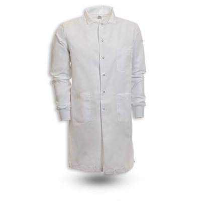 L21M Men's Gripper Snap Knit Cuff Lab Coat