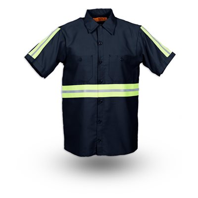 S12EN Men's Short Sleeve Enhanced Visibility Work Shirt