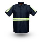 S12EN Men's Short Sleeve Enhanced Visibility Work Shirt