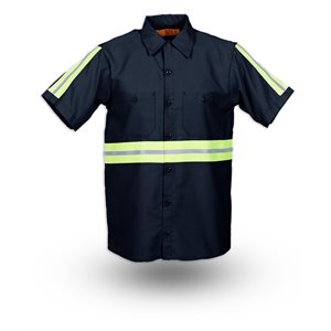 S12EN Men's Short Sleeve Enhanced Visibility Work Shirt